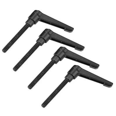 Image de Hilitand Lot de 4 poignées à levier serrage, machine avec poignée réglable en fil d&#039;acier inoxydable M8, noir (20 mm)
