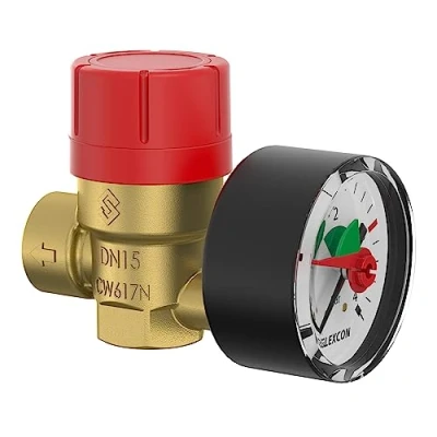 Image de Flamco Prescomano soupape de sécurité chaudière avec manomètre Rp½&quot; x 3.0bar NF 27684