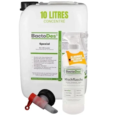 Image de BactoDes Désodorisant Maison 10L Concentré avec Vaporisateur Nettoyant Enzymatique Bio pour Élimination Efficace des Odeurs Action Microbienne