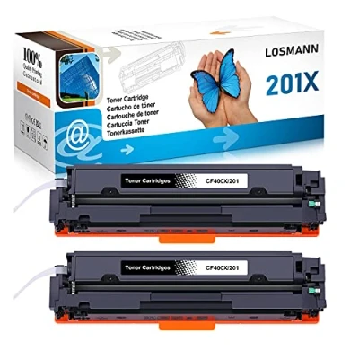 Image de LOSMANN Toner Cartouche de Remplacement pour HP 201X CF400X CF401X CF402X CF403X Color Laserjet Pro MFP M277dw M252dw M277n M252n M274n M277c6 M277 M252 ( 2 x Noir )