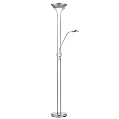 Image de Home Sweet Lampadaire classique 50 x 180 cm Intensité variable Avec lumière principale R7s liseuse G9 Argent Utilisation pour les chambres et salons