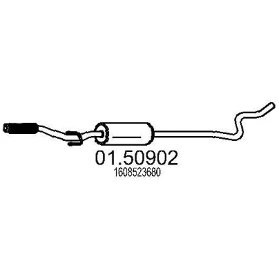 Image de MTS 01.50902 Silencieux Intermédiaire 2100 PEUGEOT: 208 I 3/5 portes