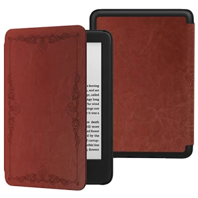 Image de MoKo Étui Compatible avec 6&quot; Tout Nouveau Kindle (11e Génération Version 2022) &amp; Internationale, Coque Légère Réveil/Sommeil Automatique pour Liseuse 2022 11e Gén., Vintage
