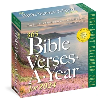 Image de 365 Bible Verses A Year for 2024 Page Day Calendar: Timeless Words From the to Guide, Comfort, and Inspire