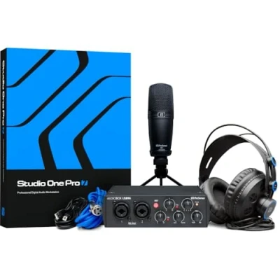 Image de PreSonus AudioBox 96 Studio Interface Audio USB, Bundle pour Enregistrement et Production, avec Microphone, Casque &amp; Logiciels, Édition 25ème Anniversaire