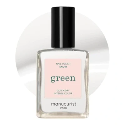 Image de Manucurist Green Vernis à Ongles Blanc Snow Classique 9 Free, Vegan et Bio Sourcé Effet Manucure professionnelle Nail Polish 15ml