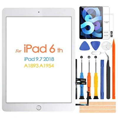Image de ARSSLY Écran Tactile 2018 pour iPad 6 9.7 A1893 A1954 Digitizer avec Accueil Button, Remplacement 6th Kit de Réparation (Non LCD Display)