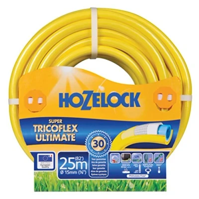 Image de HOZELOCK Tuyau Premium Super Tricoflex Ultimate Ø 15mm (5/8&quot;) 25 M : d&#039;Arrosage Ultra Léger, Robuste et Indéformable, Technologies &quot;TNT Non Torsion&quot; &quot;Soft&amp;Flex&quot;, 40% PVC Recyclé [139071]