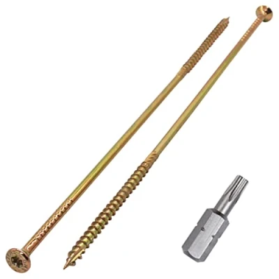 Image de SKIR&#039;CO Lot de 20 Vis à bois universelles en acier zingué 6,0 x 280 mm Tête fraisée Torx Type 17 aggloméré