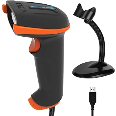 Image de Tera Lecteur de Codes à Barres Filaire 1D 2D QR avec Indicateur Niveau Batterie Scanner Imprimés Numériques Douchette Antipoussière, Etanche, IP65 Plug and Play, Modèle D5100Y Z