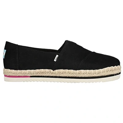 Image de TOMS Corde à Plateforme Alpargata pour Femme, Sergé Lourd Noir, 40 EU