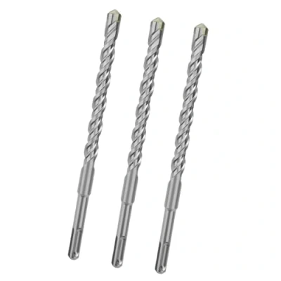 Image de hsawbit SDS Plus Lot de 3 forets pour marteau perforateur 6 mm x 210 Mèche à maçonnerie pointe croisée en carbure murs briques, béton, pierre