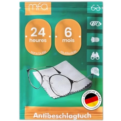 Image de mfa® Chiffon Anti buée pour Lunettes Lingette buee Lunette de Vue Tissu Verres en Microfibre Lunettes, Masques Ski et caméra