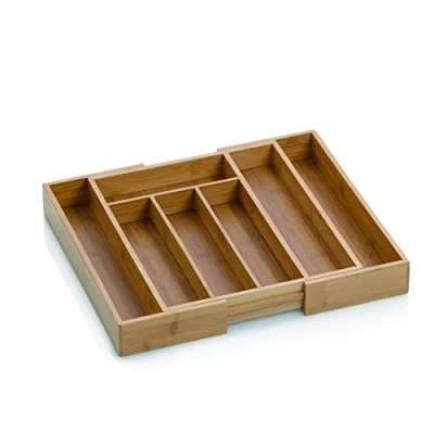 Image de Kela 12012 Range Couverts Extensible en Bambou, 7 Compartiments, 28,5 39x33x5 cm, &#039;Kalma&#039;