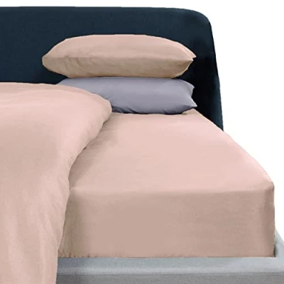 Image de Brentfords Drap Housse uni en Microfibre Super Doux et Facile d&#039;entretien sans Repassage Rose pâle King Size