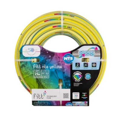 Image de FITT NTS Yellow 1/2&quot; (12,5mm) 25 m Tuyau d&#039;Arrosage pour Jardins Utilisation Intensive, Robuste et malléable, Usage intensif