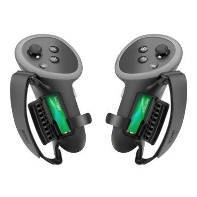 Image de KIWI design Poignées de Manettes Confort Compatibles avec Accessoires Meta Quest 3S/Quest 3, Couvercle Batterie