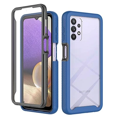 Image de XINNI Coque pour Samsung Galaxy A32 4G Antichoc Housse avec Protège écran, 360 Degrés Full Body Etui Solide Double Face Bumper Portable Transparent
