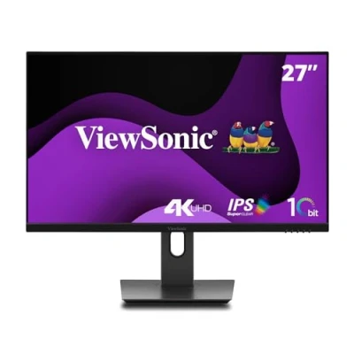 Image de ViewSonic VG2762 4K 27&quot; Moniteur IPS 4K, HDMI X2, DislplayPort, Anti Reflets, Compatibilité VESA, 10 bit, HDR10, Ergonomique, Eye ProTech