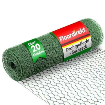 Image de Grillage Triple Torsion ,Vert,Maille hexagonale,Maille 13 mm, 75 cm x 25 m