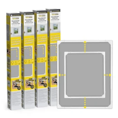 Image de EASYmaxx Insect Protect Moustiquaire télescopique de fenêtre Avec cadre prémonté extensible Set 4 pièces