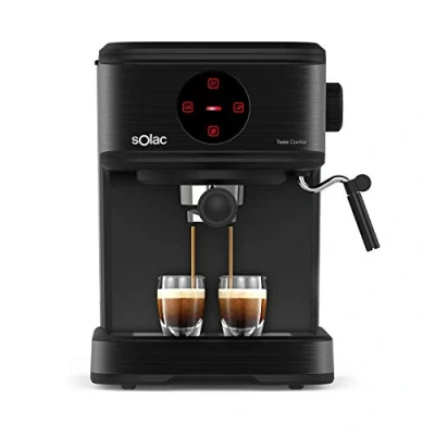 Image de Solac CE4498 Taste Control Cafetière Expresso à écran tactile 850W, 20 bars, 1,5L, Double Cream, et Cappuccino, arrêt automatique, 1 ou 2 cafés, Monodose/moulu, Buse vapeur