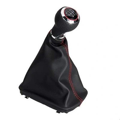 Image de Pommeau de levier vitesse 6 vitesses en cuir synthétique avec couvercle coffre pour Audi A3 S3 8p A4 S4 Q5