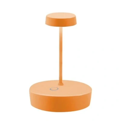 Image de Zafferano Swap Mini Lampe de Table LED sans Fil Rechargeable Tactile Dimmable d&#039;Intérieur et d&#039;Extérieur IP65 Temp. Lumière 2700K Corps en Aluminium H14,8 (Orange)
