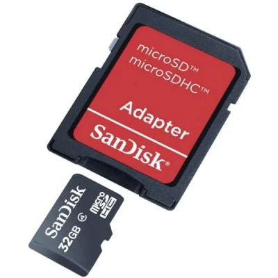 Image de SanDisk 32GB Class 4 MicroSD with microSDHC SD Adapter, Black
