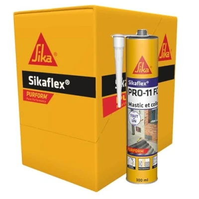 Image de SIKA Mastic colle multi usages Sikaflex PRO 11 FC Purform Blanc polyuréthane PU tout en 1 matériaux étanche intérieur et extérieur Carton de 12 cartouches 300 ml