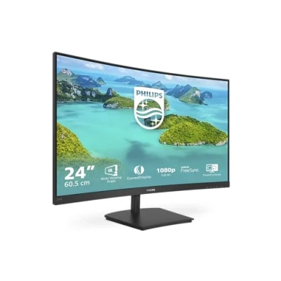 Image de Philips Écran incurvé 241E1SCA 59 cm (23,6 Pouces) (VGA, HDMI, Temps de réponse 4 ms, 1920 x 1080, 75 Hz, FreeSync) Noir