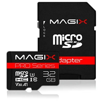 Image de Magix Carte Mémoire microSD 32Go Classe 10 V30 U3, Vitesse de Lecture Allant jusqu&#039;à 95 Mo/s, PRO Series (Adaptateur SD inclus)
