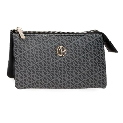 Image de Pepe Jeans Megan Porte Monnaie Trois Compartiments Noir 17,5x9,5x2 cm Cuir synthétique, Noir, Talla única, à