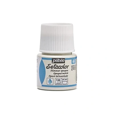 Image de Pébéo 295044 Setacolor Opaque 1 Flacon Perle Moiré 45 ML, Blanc
