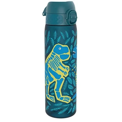 Image de ION8 Gourde, 500ml, Anti Fuite, Facile à Ouvrir, Verrouillage Sécurisé, Lavable en Lave vaisselle, Sans BPA, Poignée de Transport, S&#039;adapte aux Porte gobelets, Nettoyer, Motif Dinosaures