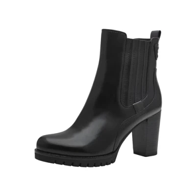 Image de Marco Tozzi Bottines à talons hauts, Femme, Taille: 38, Black comb Cuir / matière synthétique