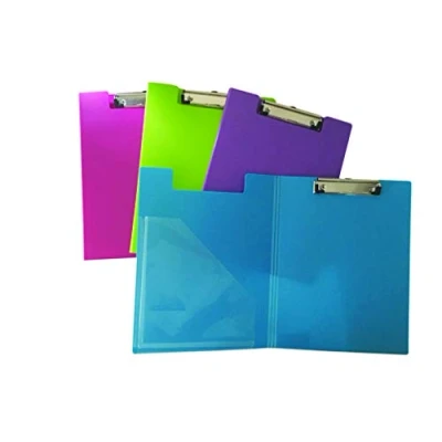 Image de Seco Lot de 4 porte blocs A4+ recouvert PVC avec clip robuste Couleurs assorties