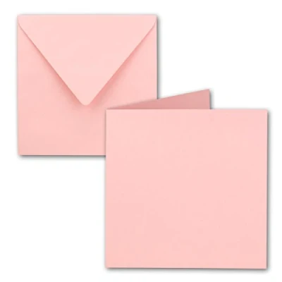 Image de Lot de 25 cartes pliantes carrées, 15 x cm, avec enveloppes, roses, collage humide, pour vœux, invitations, etc