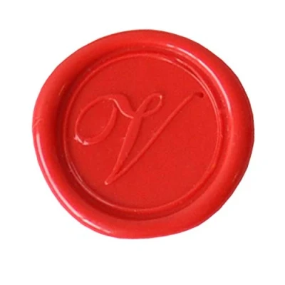 Image de Jacques Herbin 40322T Une pastille en laiton pour cire à cacheter, alphabet anglais, lettre V