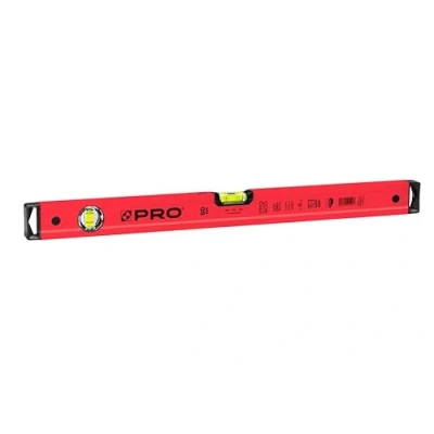 Image de PRO600 Niveau À Bulle 60cm avec Aimants Profil Ergonomique et ERS+ (Easy Reading System) a magnetique précis embouts Antichocs Couleur Rouge