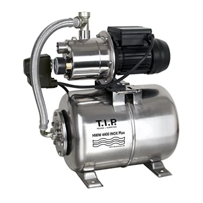 Image de T.I.P. HWW 4400 Plus Circuit d’Eau Domestique Débit l/h Hauteur de Refoulement 4,5 m Puissance nominale 1000 W Prêt à l&#039;installation par Bouton Cuve Pression en Acier Inoxidable Capacité 22 L