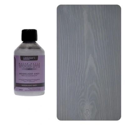 Image de Littlefair&#039;s Teinte Bois 250ml Teinture Écologique À Base D&#039;Eau et Sûre Lasure Intérieur à Séchage Rapide Peinture pour Nettoyage Facile Couleur:Gris clair de lune