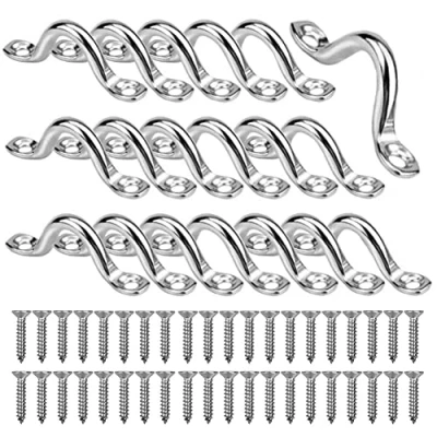 Image de 20 Pièces Boucles de Pont pour Kayaks Plaque Oeillet 5mm Pontet INOX Marine en Acier Inoxydable 304 Forme à Bosse Boucle Fixe avec 40 Vis Kayak Canoe Rigging
