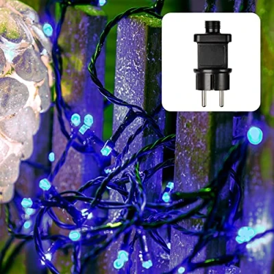 Image de Hellum LED Chaîne lumineuse Extérieur ou Intérieur I Couleur de la lumière Bleu à alimentation électrique avec 80
