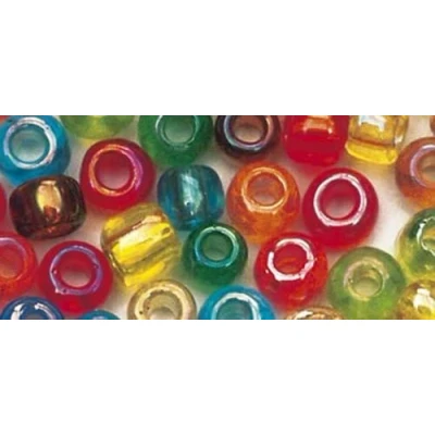 Image de Rayher 1405849 rocailles, 2,6 mm ø, transp. Gelüstert, Boîte 17 g, gemisc