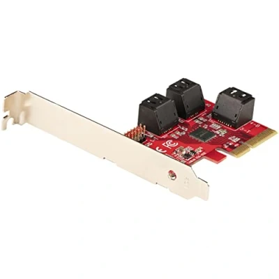 Image de StarTech.com Carte PCI Express SATA 6 ports Contrôleur PCIE ASM1166 Non Raid Convertisseur 3.0 vers Connecteurs Empilés d&#039;Extension (6P6G CARD)