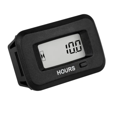 Image de Jayron Compteur Horaire à LED Numérique Tension AC/DC 5 277V,Intervalle D&#039;entretien Réinitialisable Stockage de Données pour les Petits Moteurs,Tels que Tondeuse Gazon,Générateur,Moto