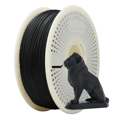 Image de eSUN Kit de Recharge Filament PLA Mat et Bobine, 1.75mm Sans Bobine Amovible eSpool+, 1KG (2.2 LBS) pour Imprimantes 3D,Noir Foncé