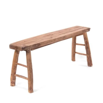 Image de DESIGN DELIGHTS Banc en Bois Malu 120 Teck, 120x45 cm, avec entretoises flotté Banc, Bord darbre dappoint, de lit, Cuisine