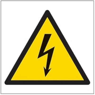 Image de vsafety 61013 at s Panneau d&#039;avertissement &quot;Attention Logo électrique logo, autocollant, carré, 200 mm x mm, noir/jaune
